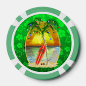 Weihnachtsstrand-Sonnenuntergang Pokerchips (Rückseite)