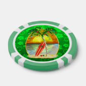 Weihnachtsstrand-Sonnenuntergang Pokerchips (Einzeln)