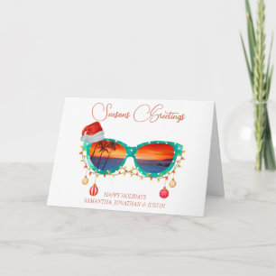 Weihnachtsstrand tropische Sonnenbrille  Karte