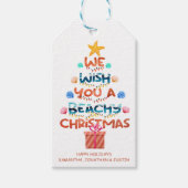 Weihnachtsstrand tropischer Strandbaum Geschenkanhänger (Vorderseite)