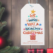 Weihnachtsstrand tropischer Strandbaum Geschenkanhänger