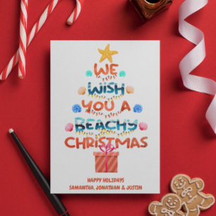 Weihnachtsstrand tropischer Strandbaum Karte