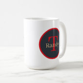 Weihnachtsstrand und Schneemann fügen Monogramm Kaffeetasse (VorderseiteRechts)