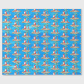 Weihnachtsstrand Weihnachten Party Geschenkpapier (Flach)