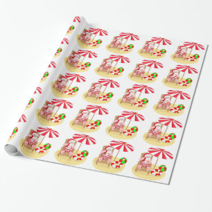 weihnachtsstrand weihnachtsmann geschenkpapier