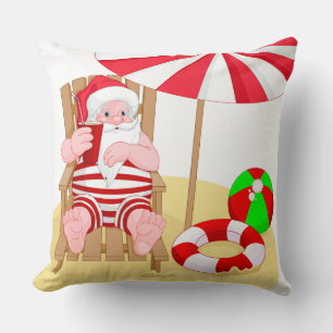 weihnachtsstrand weihnachtsmann kissen
