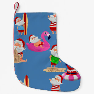 Weihnachtsstrand Weihnachtsmann Urlaub Kleiner Weihnachtsstrumpf
