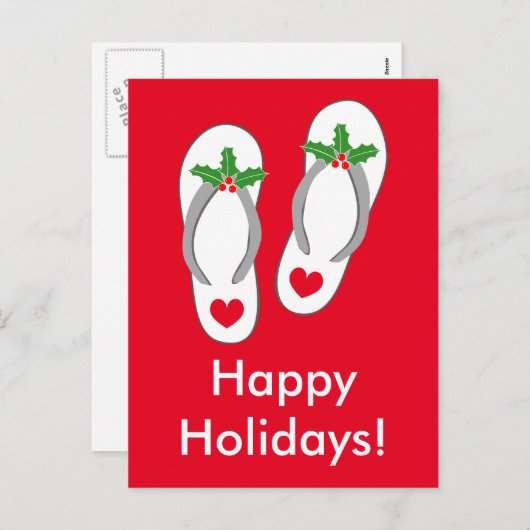 Weihnachtsstrandflipps flackern Postkarten (Vorne/Hinten)