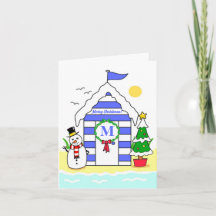 Weihnachtsstrandhütte-Feiertagskarte