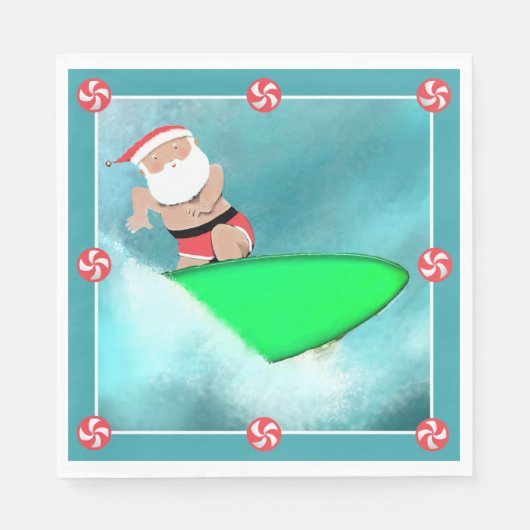 Weihnachtsstrandparty Serviette (Vorderseite)