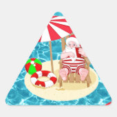 Weihnachtsstrandsklee Dreieckiger Aufkleber (Vorderseite)