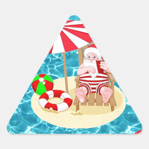 Weihnachtsstrandsklee Dreieckiger Aufkleber