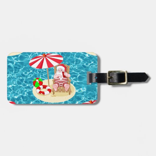 Weihnachtsstrandsklee Gepäckanhänger (Vorderseite horizontal)