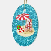 Weihnachtsstrandsklee Keramik Ornament (Links)