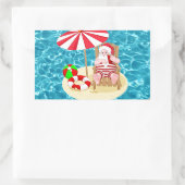 Weihnachtsstrandsklee Rechteckiger Aufkleber (Tasche)