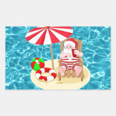 Weihnachtsstrandsklee Rechteckiger Aufkleber (Vorderseite)