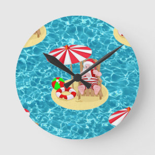 Weihnachtsstrandsklee Runde Wanduhr