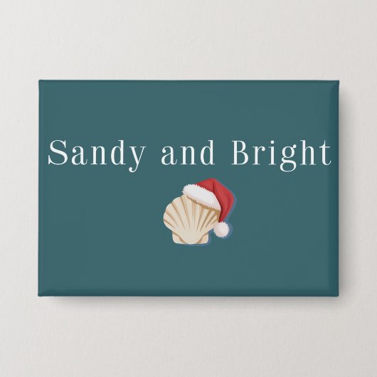 Weihnachtsstrandurlaub Sandig und hell Muschel Button (Vorderseite)