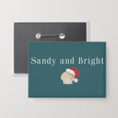 Weihnachtsstrandurlaub Sandig und hell Muschel Button (Vorderseite/Rückseite)