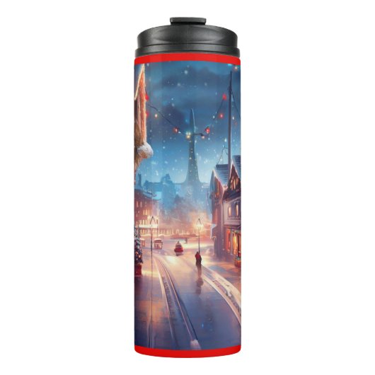 Weihnachtsstraße 1 thermosbecher (Vorderseite)