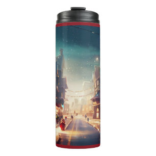 Weihnachtsstraße 2 thermosbecher