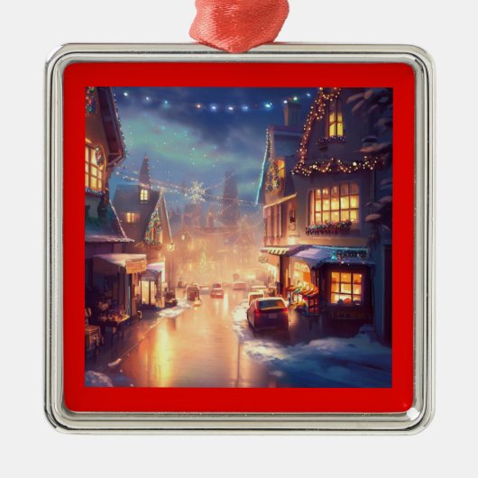 Weihnachtsstraße 3 ornament aus metall (Vorne)