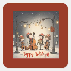 Weihnachtsstraßenmusiker Aufkleber