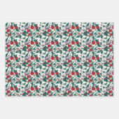 Weihnachtsstrauße und -poinsettias geschenkpapier set (Vorderseite)