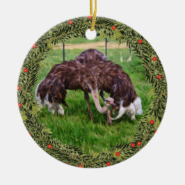 Weihnachtsstraußenfest Keramik Ornament