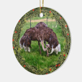 Weihnachtsstraußenfest Keramik Ornament (Links)
