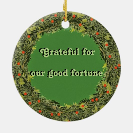 Weihnachtsstraußenfest Keramik Ornament (Hinten)