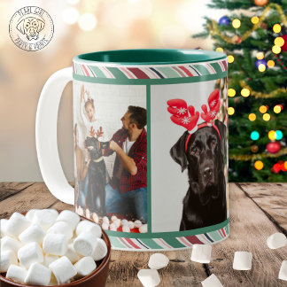 Weihnachtsstreifen 3 Foto Zweifarbige Tasse