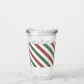 Weihnachtsstreifen Acryltrinkbecher (Rückseite)