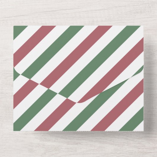 Weihnachtsstreifen All In One Einladung (Rückseite)