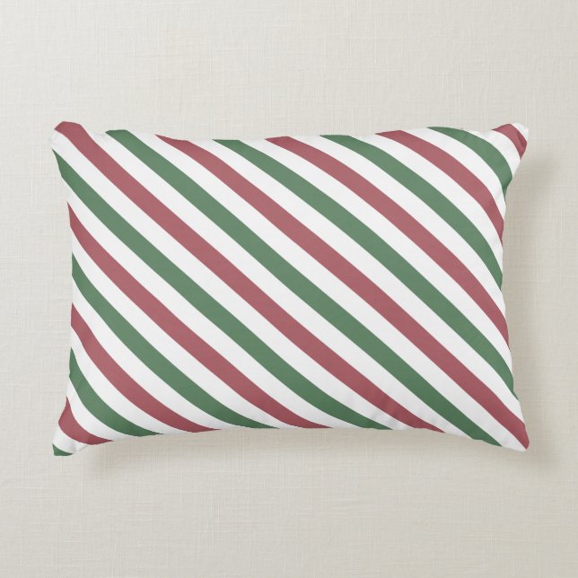 Weihnachtsstreifen Dekokissen (Vorderseite)