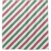 Weihnachtsstreifen Duschvorhang (Vorderseite)