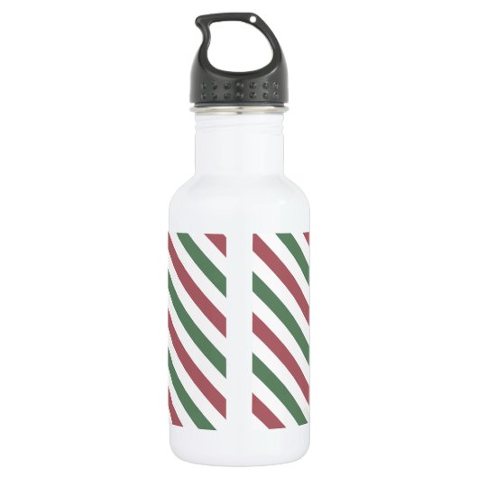 Weihnachtsstreifen Edelstahlflasche (Rückseite)