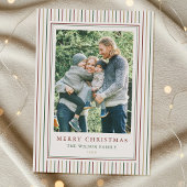 Weihnachtsstreifen Ein Foto Feiertagskarte