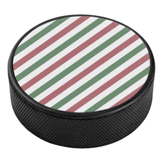 Weihnachtsstreifen Eishockey Puck (3/4)