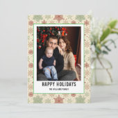 Weihnachtsstreifen Familienfest - Frohe Weihnachte Feiertagskarte (Stehend Vorderseite)