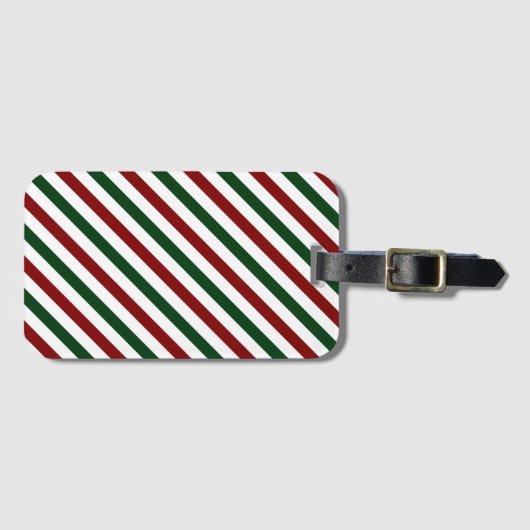 Weihnachtsstreifen Gepäckanhänger (Vorderseite (Horizontal))