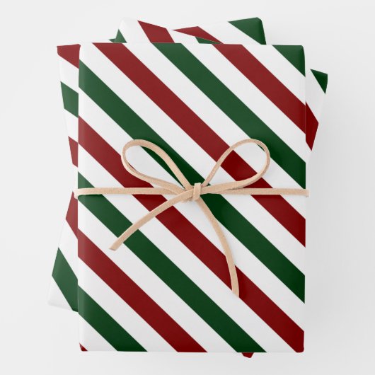 Weihnachtsstreifen Geschenkpapier Set (Beispiel)