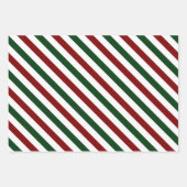 Weihnachtsstreifen Geschenkpapier Set (Vorderseite)