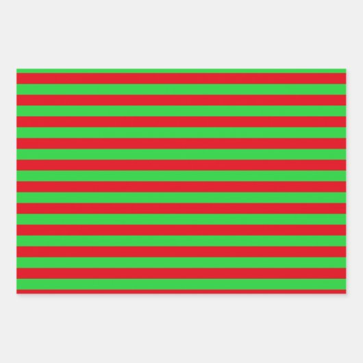 Weihnachtsstreifen Geschenkpapier Set (Vorderseite)