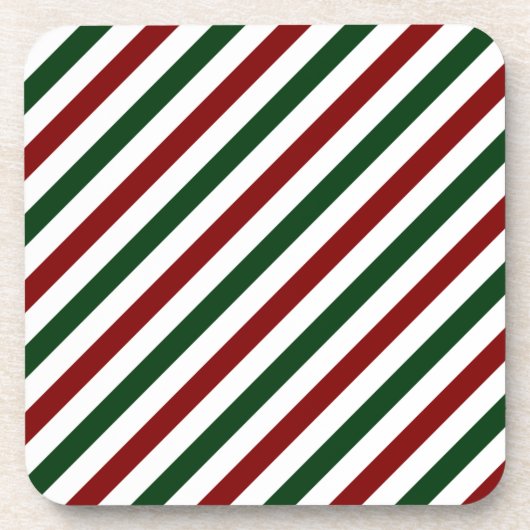 Weihnachtsstreifen Getränkeuntersetzer (Vorderseite)