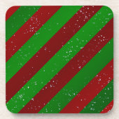 Weihnachtsstreifen Getränkeuntersetzer (Vorderseite)