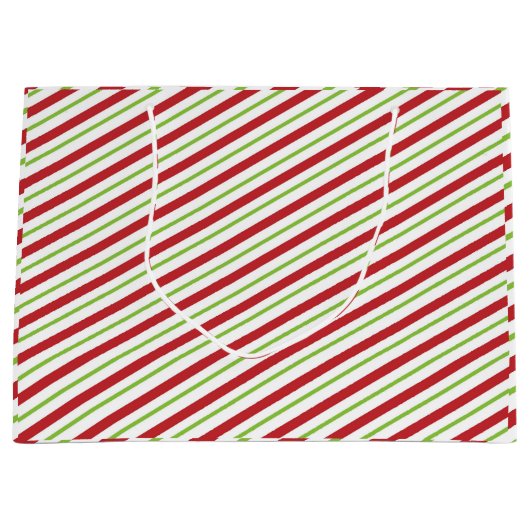 "Weihnachtsstreifen" Große Geschenktüte (Vorderseite)