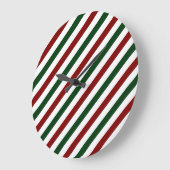 Weihnachtsstreifen Große Wanduhr (Winkel)