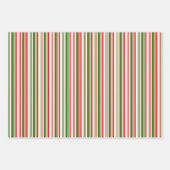 WeihnachtsStreifen in Rot, Weiß, Grün Geschenkpapier Set (Vorderseite 2)