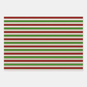 WeihnachtsStreifen in Rot, Weiß, Grün Geschenkpapier Set (Vorderseite 2)